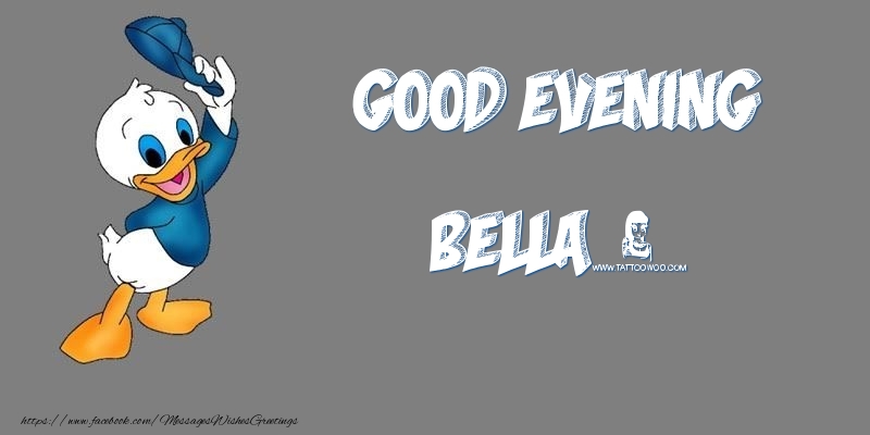 Greetings Cards for Good evening - Animation | Good Evening Bella